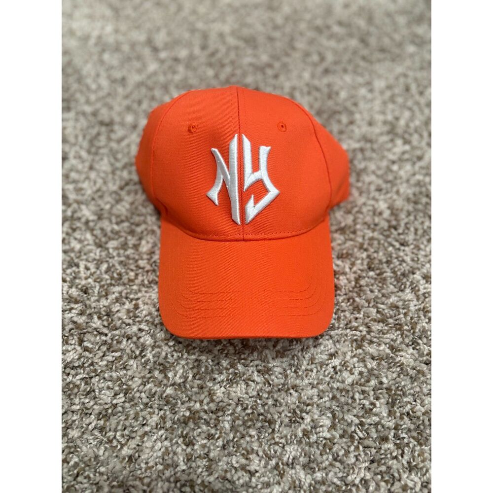 Orange NY Embroidered Baseball Cap Hat - Picture 2 of 7